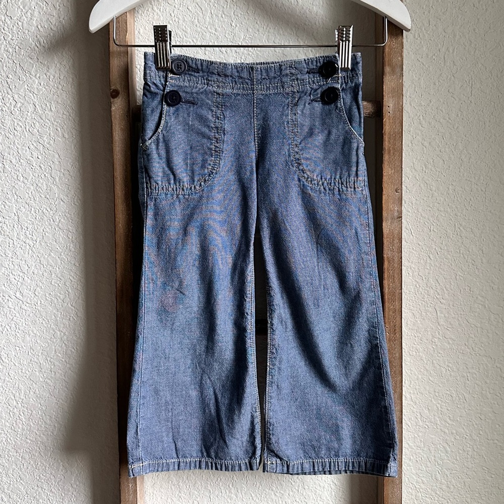Baby GAP High Waist Wide Leg Faux Denim Pants Sz: 3Y